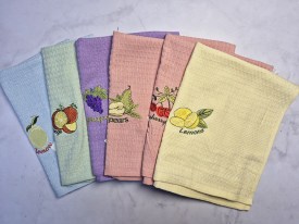Repasador nido de abeja x6 FRUTAS 